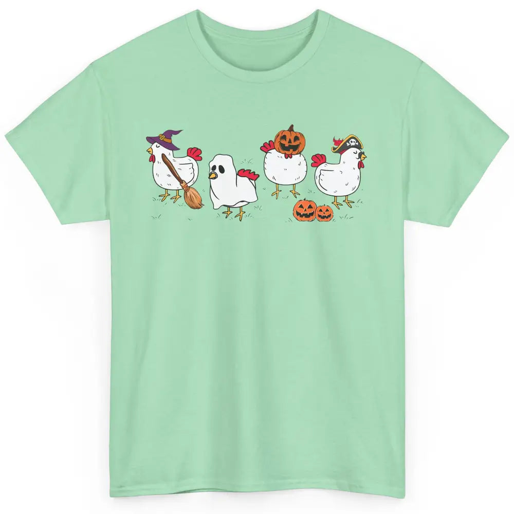 Chicken Ghost Funny Halloween Farm Spooky Chicken Lover Gift Classic Unisex T-Shirt