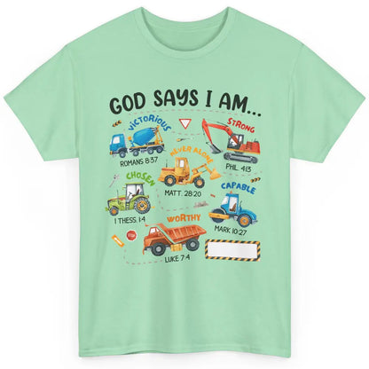 Construction Boy Christian God Say I'm Bible Verse Religious Classic Unisex T-Shirt