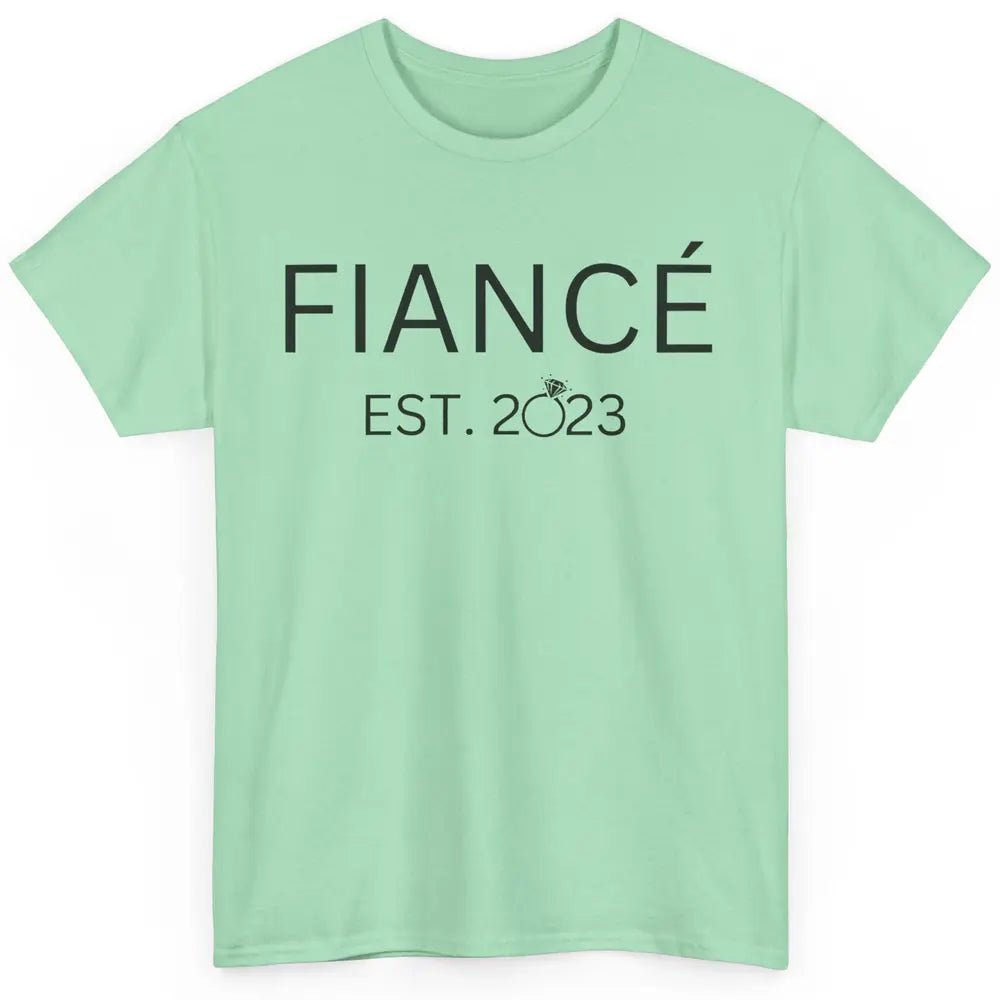 Fiance Est 2023 Future Groom Engagement Bachelorette Gift Classic Unisex T-Shirt