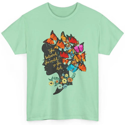 Floral Women Butterfly Inspirational Saying Mental Health Classic Unisex T-Shirt