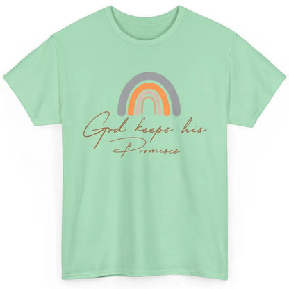 Boho Rainbow God Keeps His Promises Christian Religious Classic Unisex T-Shirt