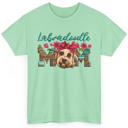 Floral Leopard Labradoodle Mom Dog Mom Mothers Day Gift Classic Unisex T-Shirt