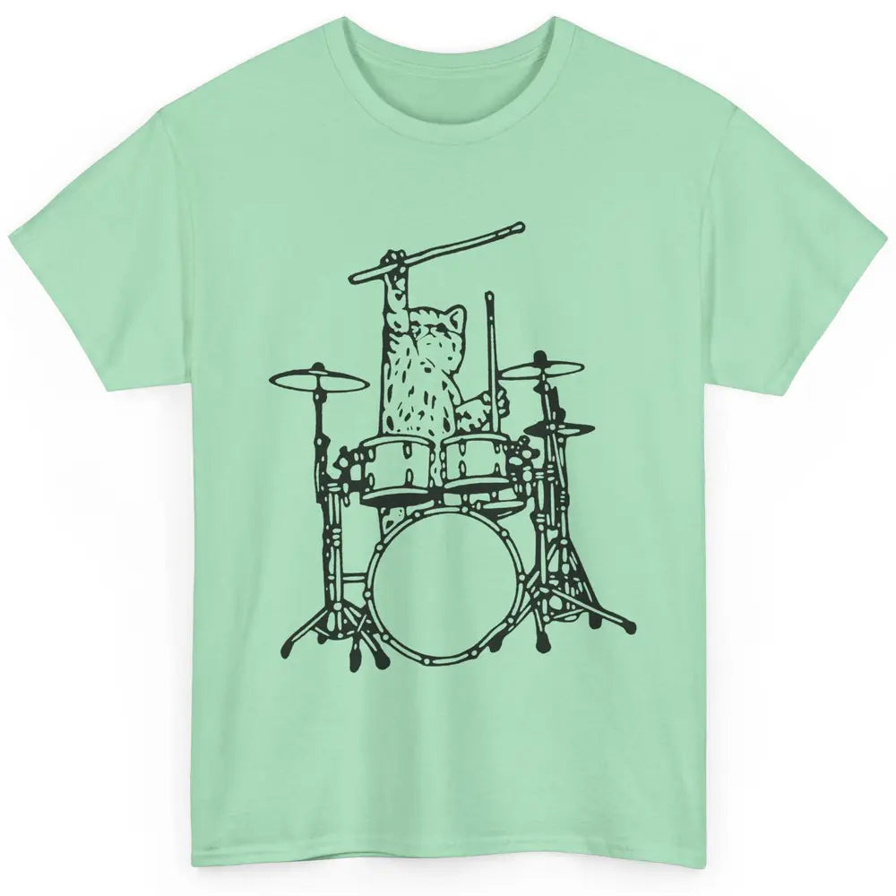 Funny Cat Drumming Drummers Percussionists Musician Gift Classic Unisex T-Shirt