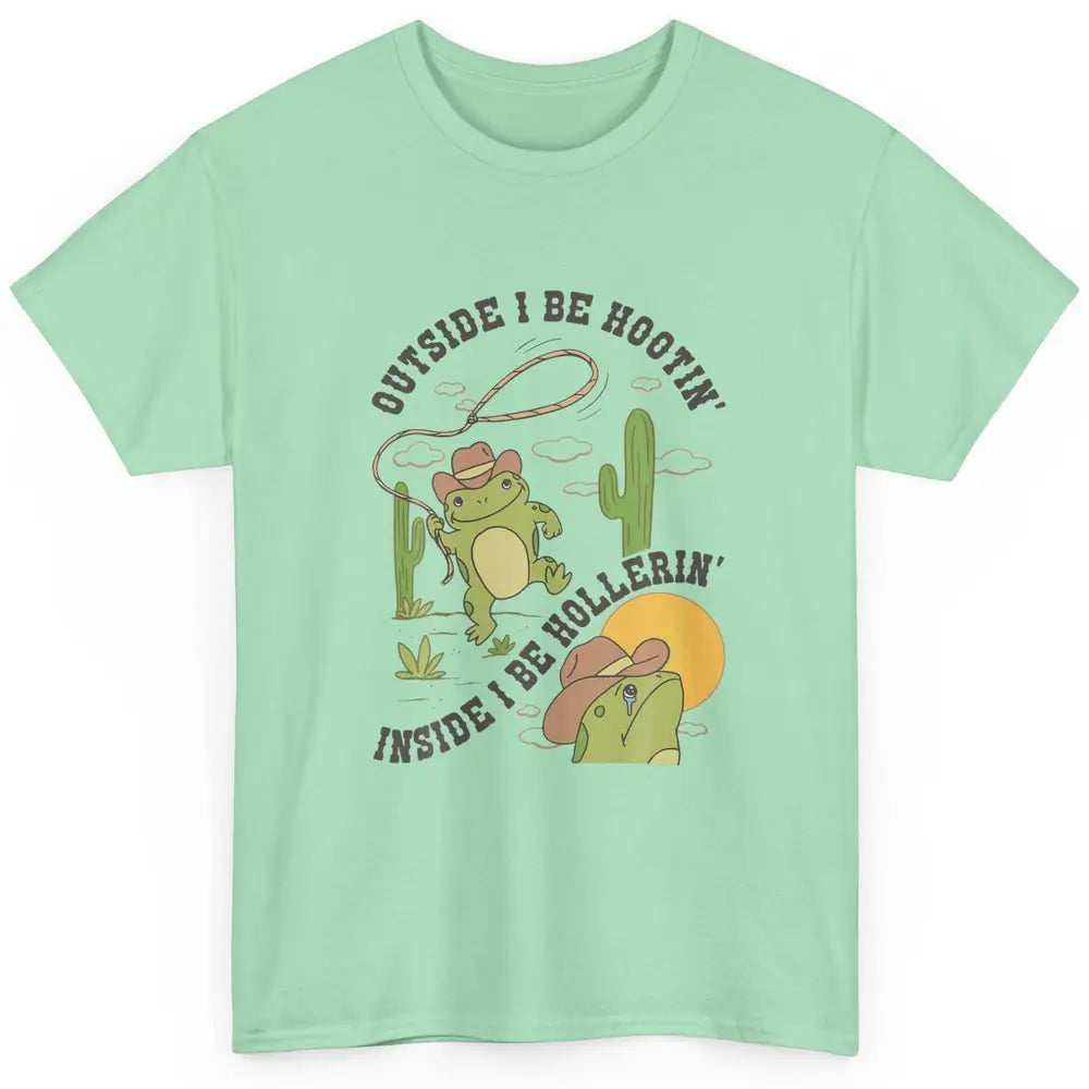 Cute Frog Outside Cowboy Howdy Rodeo Western Country Frog Classic Unisex T-Shirt