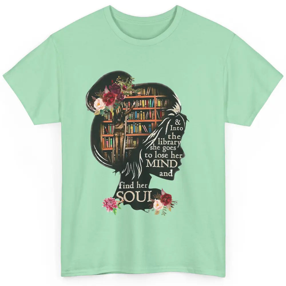 Bookish Into The Library She Goes Booknerd Reading Librarian Classic Unisex T-Shirt