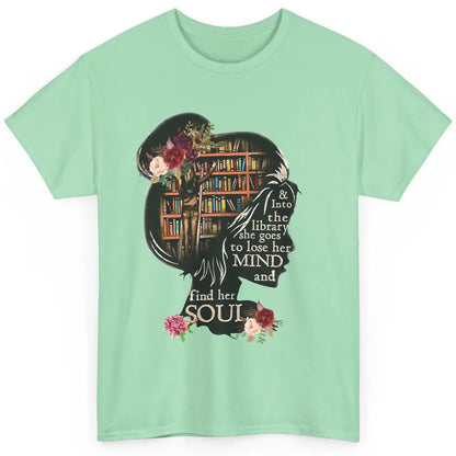 Bookish Into The Library She Goes Booknerd Reading Librarian Classic Unisex T-Shirt