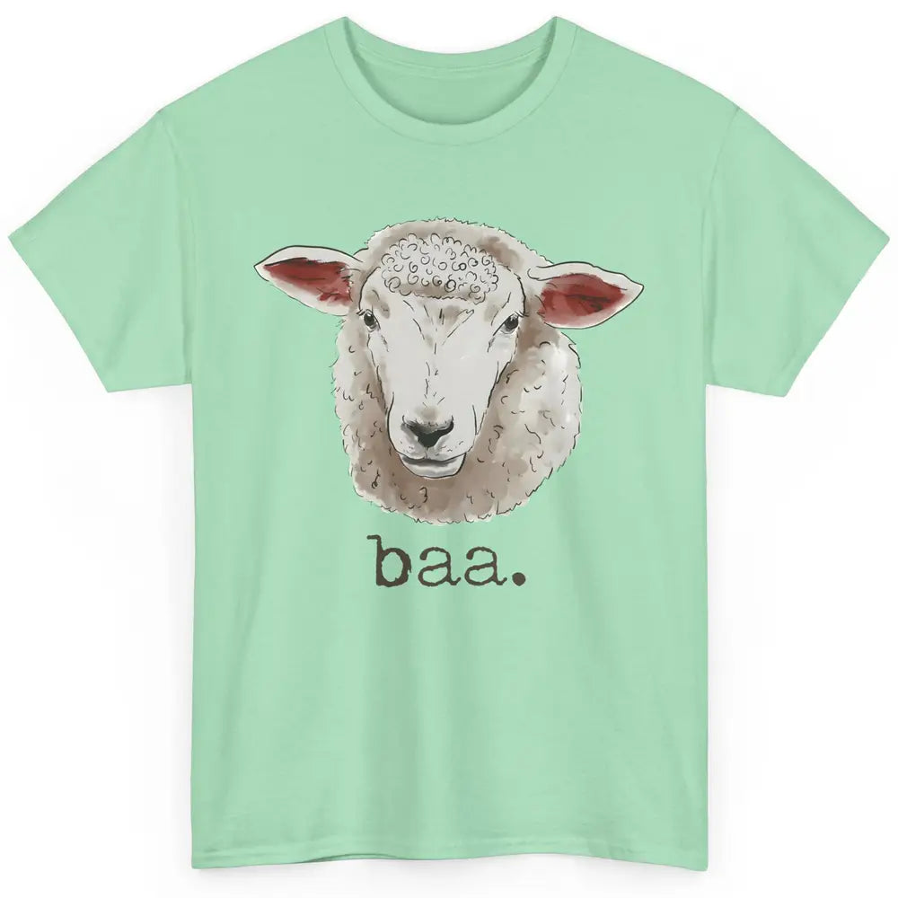 Cute Sheep Baa Baa Farm Animal Owner Sheep Lovers Farm Gift Classic Unisex T-Shirt