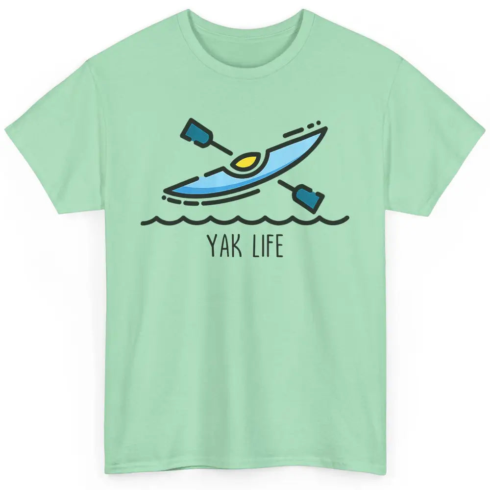 Yak Life Sunset Kayak Kayaking Retro 70s Paddling Outdoor Classic Unisex T-Shirt