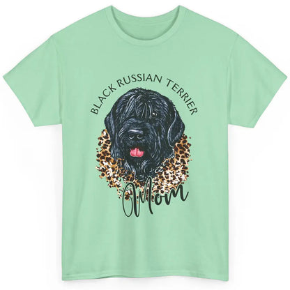 Black Russian Terrier Dog Mom Black Russian Terrier Leopard Classic Unisex T-Shirt