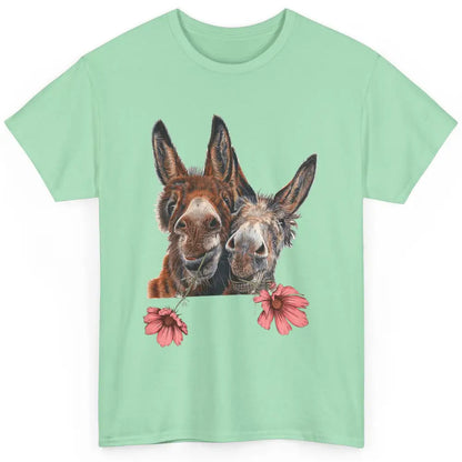 Wildflower Donkey Couple Retro Farm Animal Life Funny Donkey Classic Unisex T-Shirt