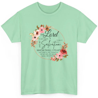 Floral Christian Lord Is My Light Salvation Bible Religious Classic Unisex T-Shirt