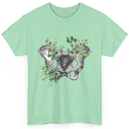 Floral Anatomical Pelvis Skeleton Doctor Medical Botanical Classic Unisex T-Shirt