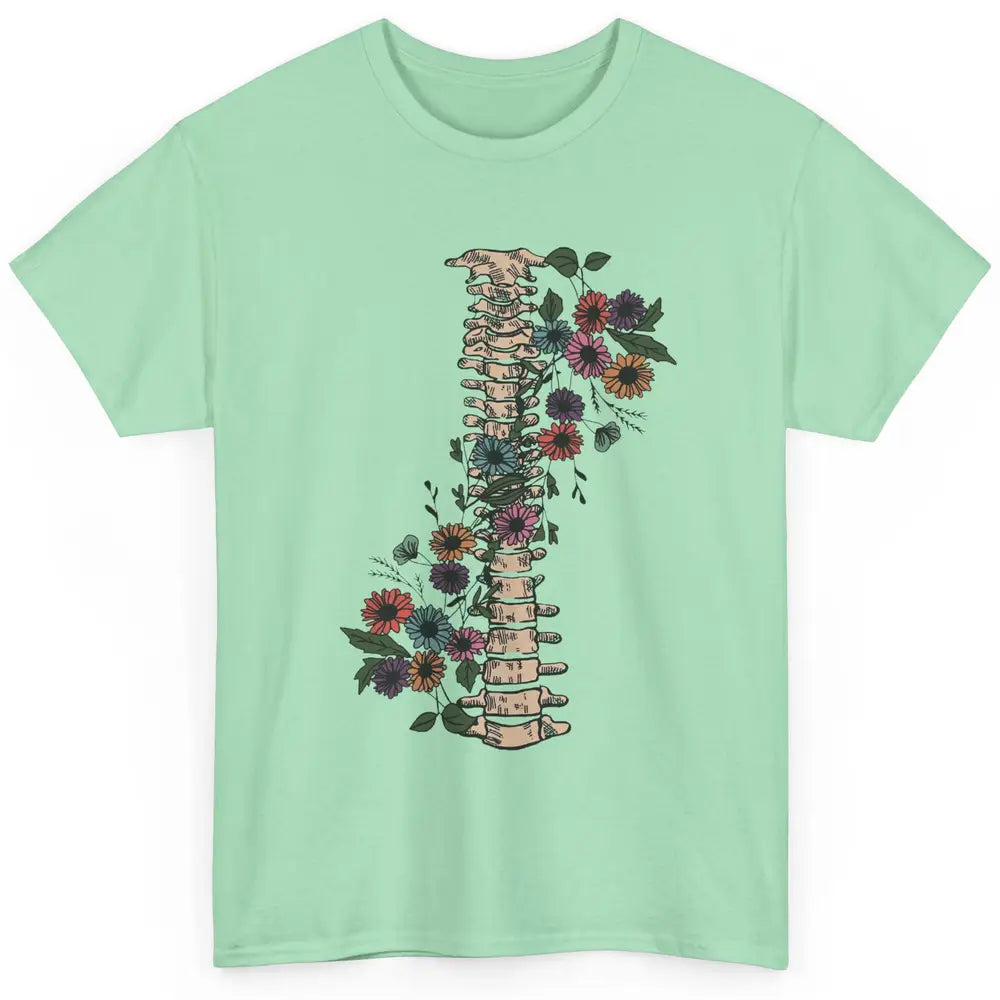 Floral Spine Anatomy Botanical Spine Ankylosing Spondylitis Classic Unisex T-Shirt