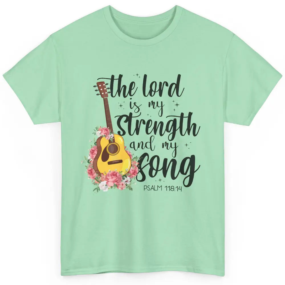 Floral Christian Lord Is My Strength And My Song Bible Verse Classic Unisex T-Shirt