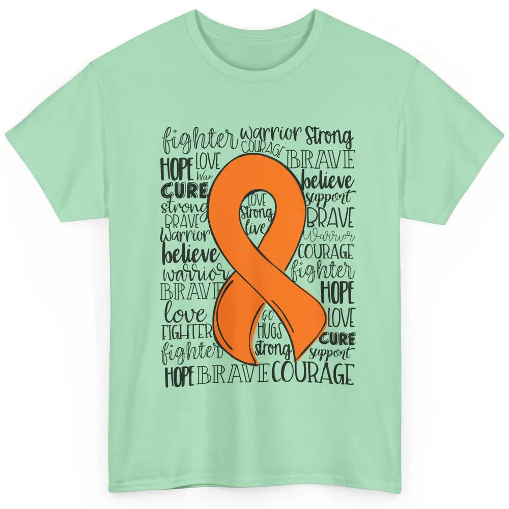 Functional Neurological Disorder FND Orange Ribbon Hope Love Classic Unisex T-Shirt