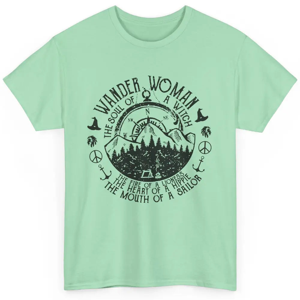 Retro Soul Of A Witch Wander Woman Compass Hiking Camping Classic Unisex T-Shirt