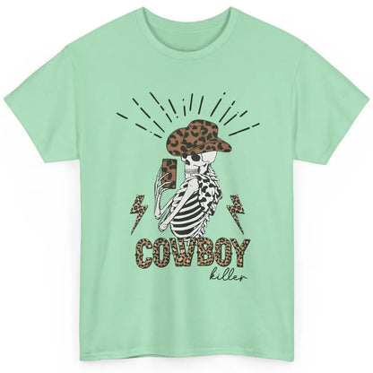 Cowboy Killer Skeleton Selfie Western Skull Leopard Retro Classic Unisex T-Shirt