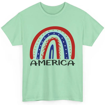 US Flag America Rainbow July 4th American Patriots Gift Classic Unisex T-Shirt