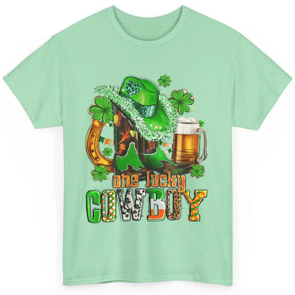 Western Lucky Cowboy Boots Clover Leopard St Patricks Day Classic Unisex T-Shirt