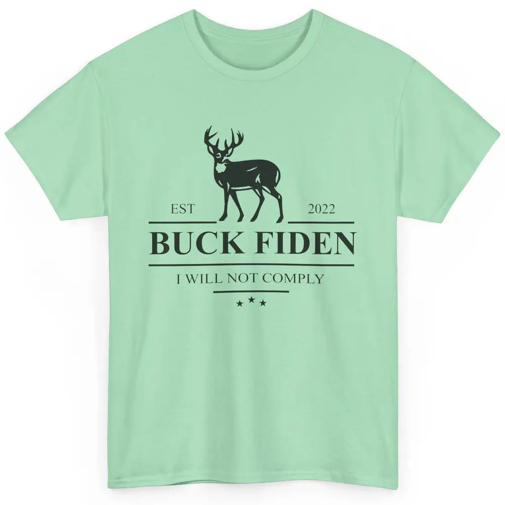 Funny Buck Fiden I Will Not Comply Anti Biden Liberals Gift Classic Unisex T-Shirt