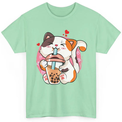 Boba Tea Cat Kawaii Cat Drink Milk Tea Kawaii Boba Cat Lover Classic Unisex T-Shirt