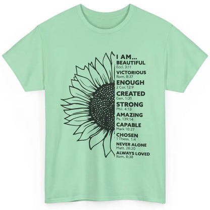 Sunflower God Says I Am Bible Verse Christian Inspirational Classic Unisex T-Shirt