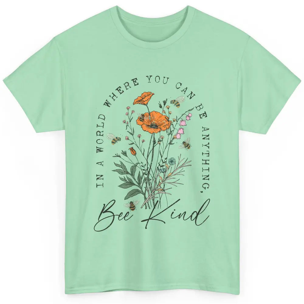 Vintage Bee Kind Daisy Minimalist Positive Mind Wildflower Classic Unisex T-Shirt