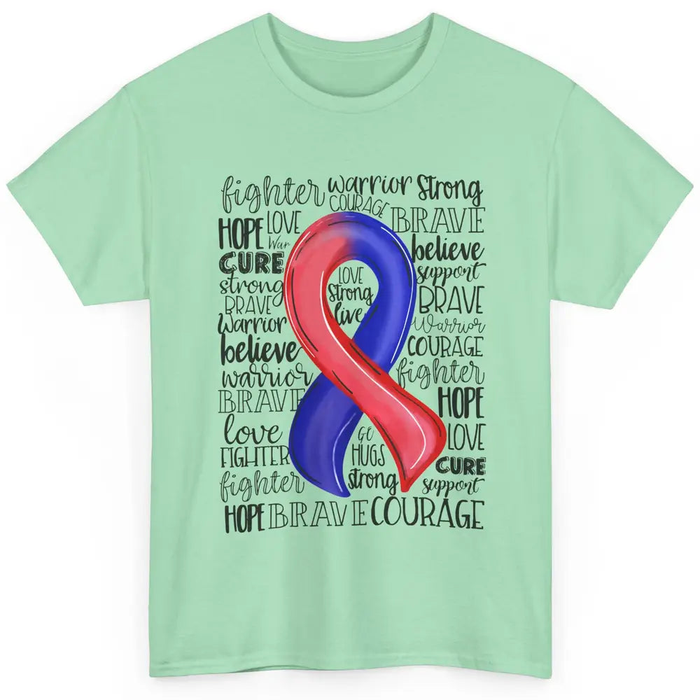 CHD Congenital Heart Disease Awareness Red And Blue Ribbon Classic Unisex T-Shirt