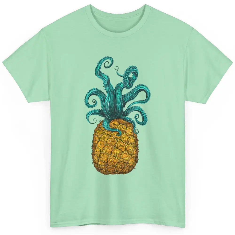 Cute Hawaiian Octopus Pineapple Aloha Beach Hawaii Island Classic Unisex T-Shirt