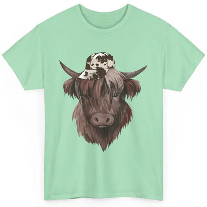 Funny Bull Cow With Hat Leopard Western Country Highland Cow Classic Unisex T-Shirt