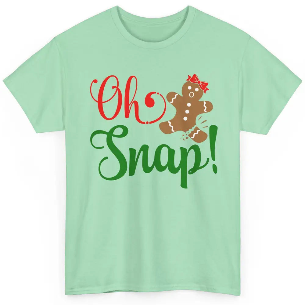 Funny Gingerbread Broken Oh Snap Western Christmas Cookies Classic Unisex T-Shirt