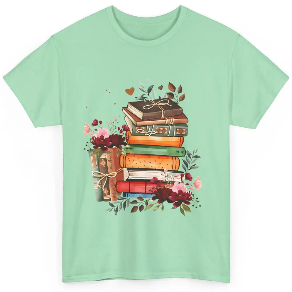 Books Floral Librarian Book Wildflower Bookworm Book Lovers Classic Unisex T-Shirt