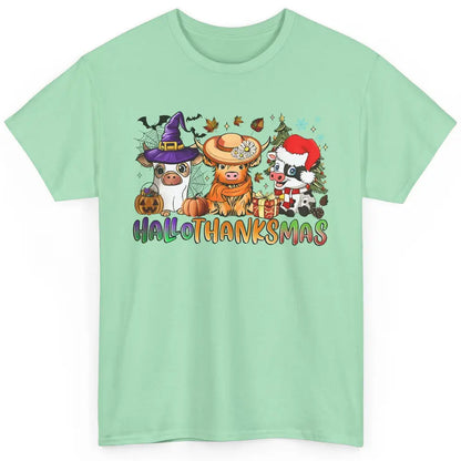 Baby Cow Pig Happy Hallo-thank-mas Fall Pumpkin Thanksgiving Classic Unisex T-Shirt