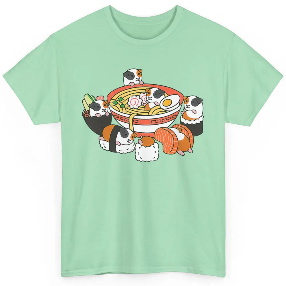 Cute Kawaii Guinea Pig Sushi Ramen Bowl Pet Animal Hamster Classic Unisex T-Shirt