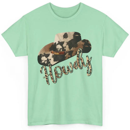 Vintage Leopard Cowboy Hat Howdy Western Country Cowgirls Classic Unisex T-Shirt