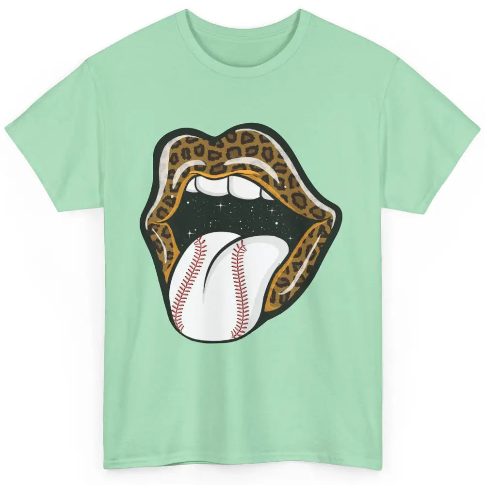 Baseball Lovers Leopard Lips Baseball Players Gift Classic Unisex T-Shirt