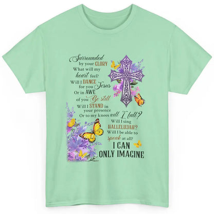 Floral Christian Cross I Can Imagine Bible Verse Religious Classic Unisex T-Shirt