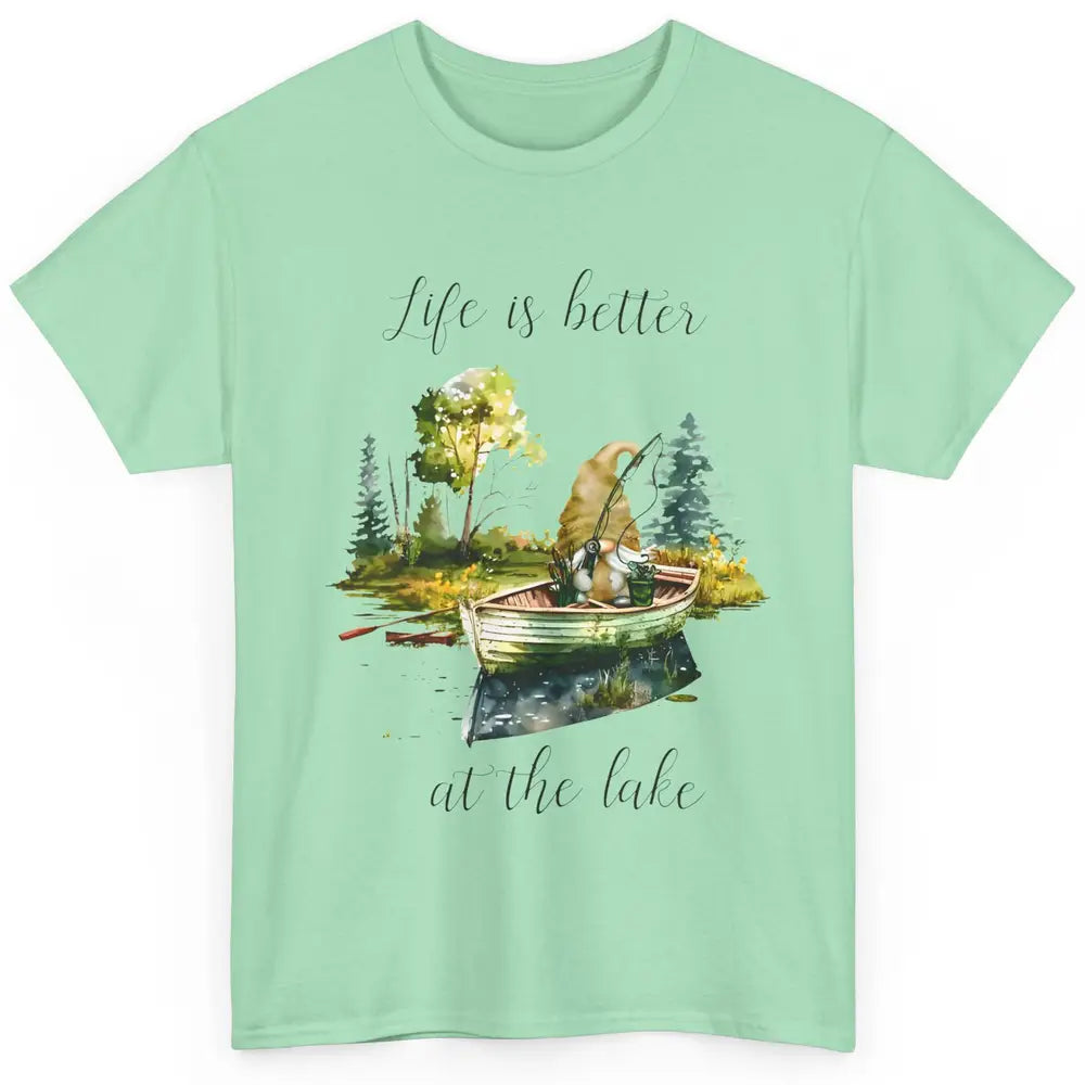 Fishing Gnome Fishing Boat Fisherman Outdoors Father Gift Classic Unisex T-Shirt