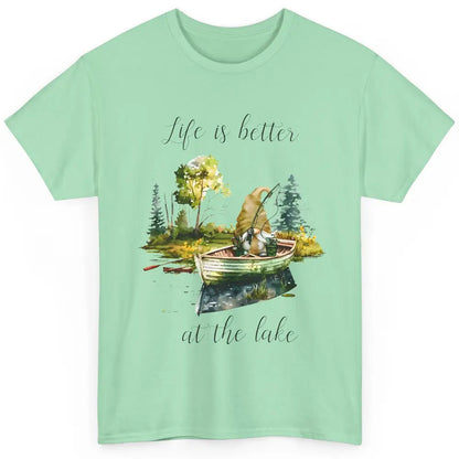 Fishing Gnome Fishing Boat Fisherman Outdoors Father Gift Classic Unisex T-Shirt