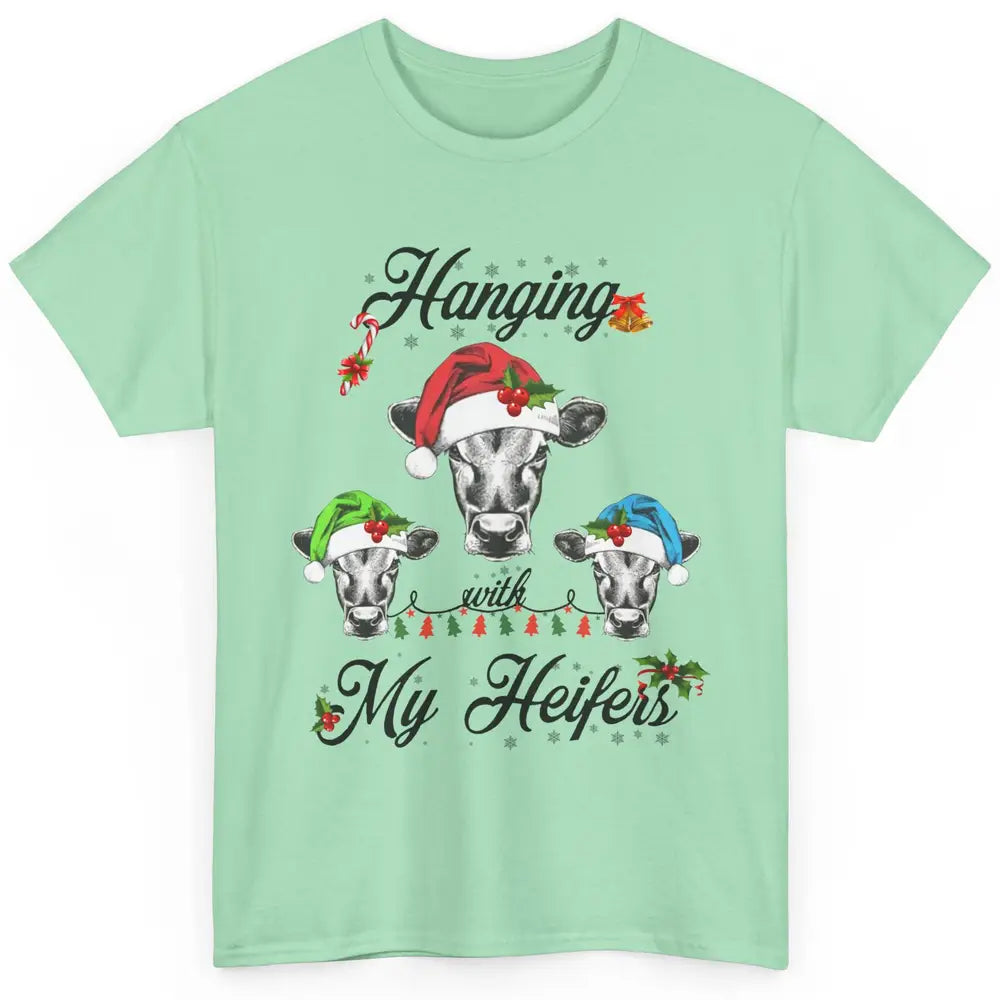 Funny Hanging With My Heifers Santa Heifer Christmas Costume Classic Unisex T-Shirt