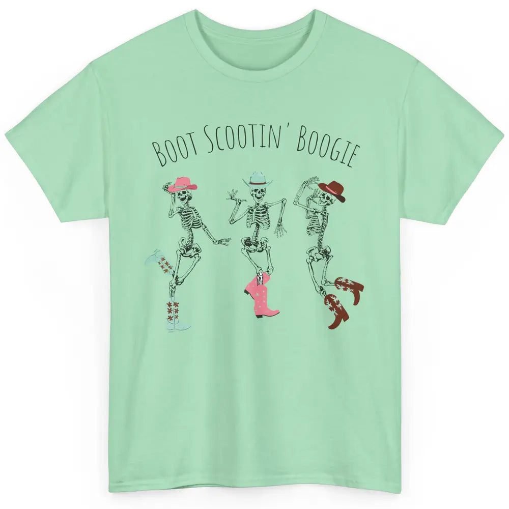 Cowboy Skeleton Dance Boot Scooting Boogie Western Halloween Classic Unisex T-Shirt