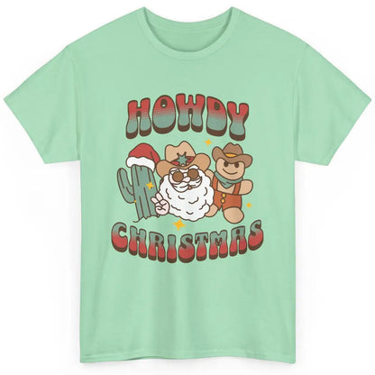 Merry Christmas Gingerbread Cowboy Xmas Santa Cactus Western Classic Unisex T-Shirt