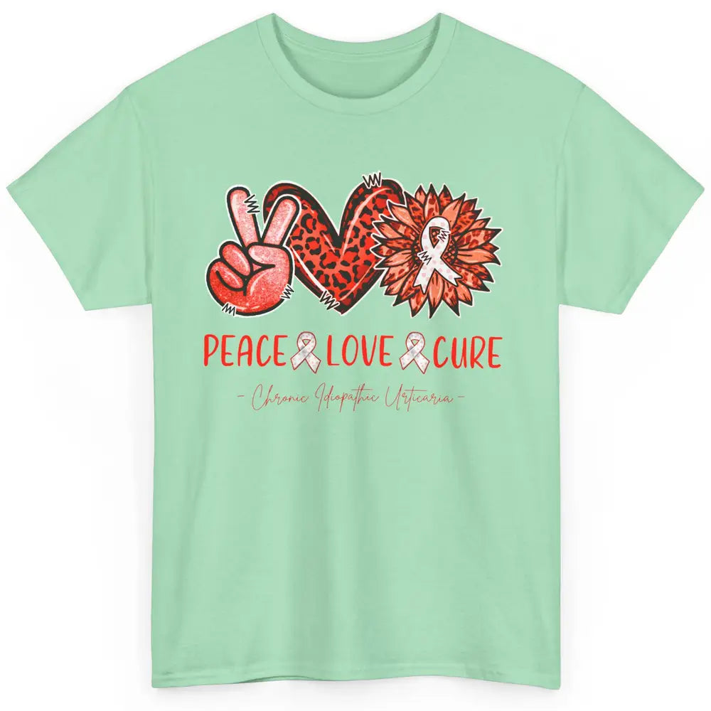 Chronic Idiopathic Urticaria CIU Peace Love Cure Sunflower Classic Unisex T-Shirt