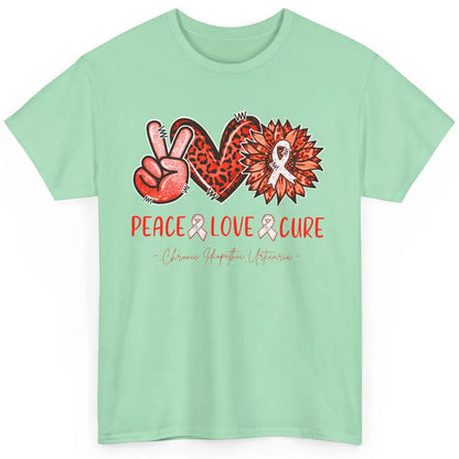 Chronic Idiopathic Urticaria CIU Peace Love Cure Sunflower Classic Unisex T-Shirt