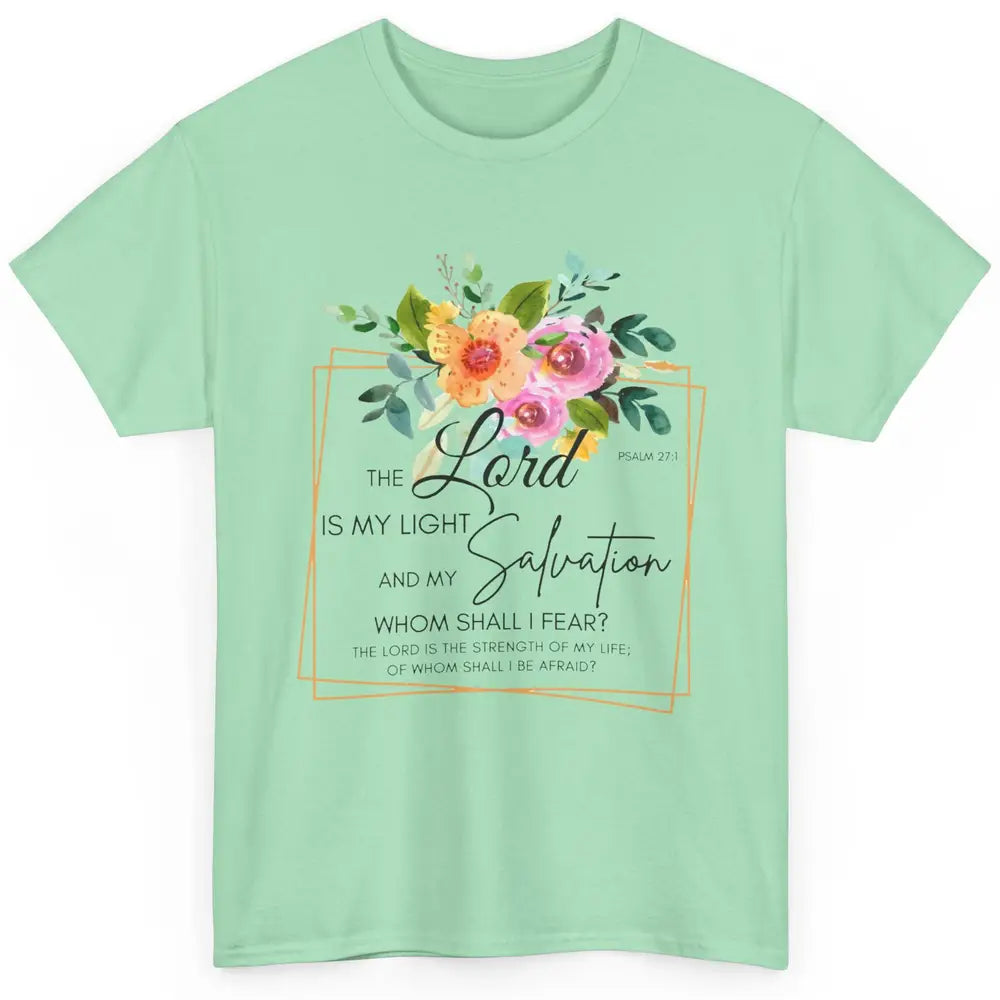 Floral Christian Lord Is My Light Salvation Bible Religious Classic Unisex T-Shirt