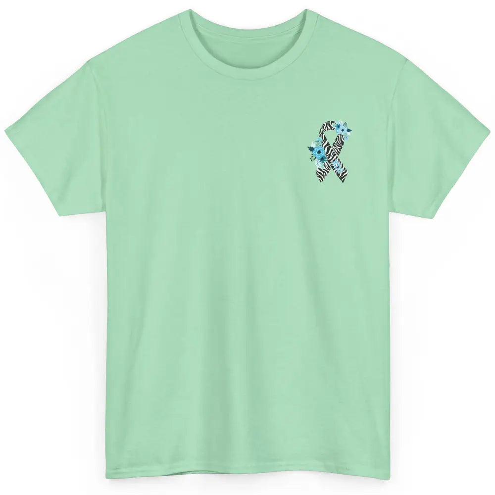 Ehlers Danlos Syndrome Awareness EDS Floral Ribbon Pocket Classic Unisex T-Shirt