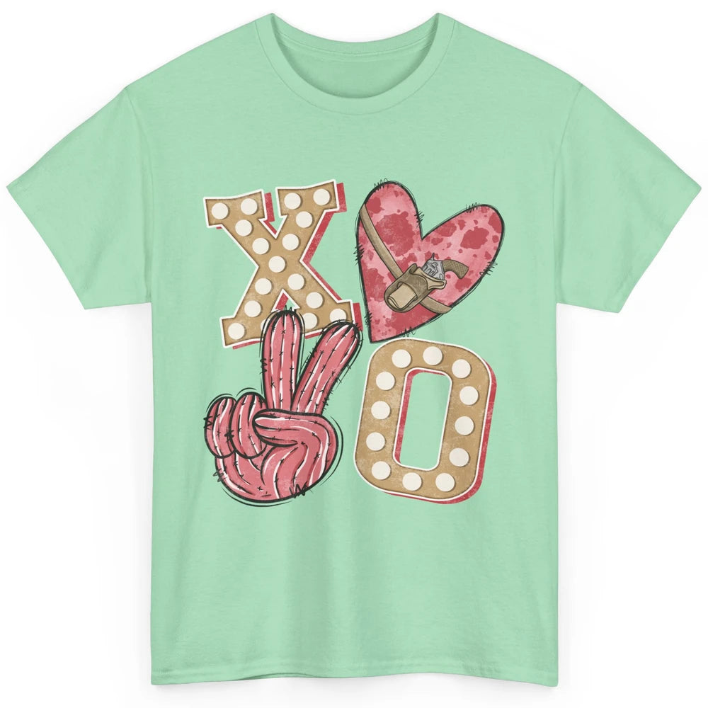 XOXO Hugs And Kisses Leopard Heart Cowboy Love Rodeo Western Country Classic Unisex T-Shirt