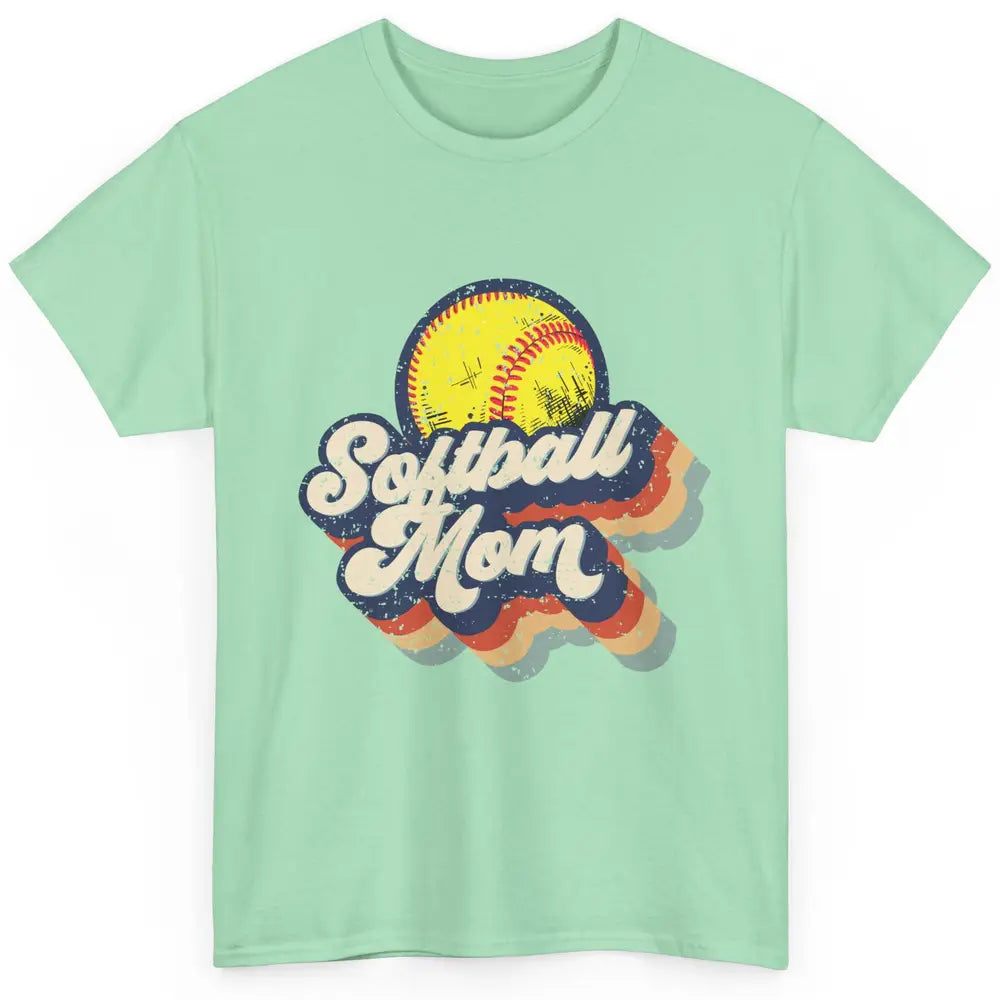 Retro Softball Mom Catcher Pitcher Mothers Softball Player Classic Unisex T-Shirt