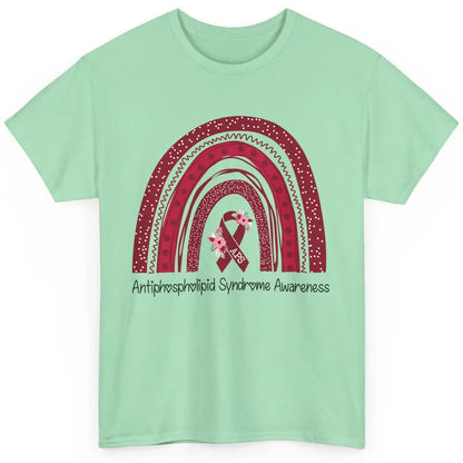 Antiphospholipid Syndrome Awareness APS Burgundy Rainbow Classic Unisex T-Shirt