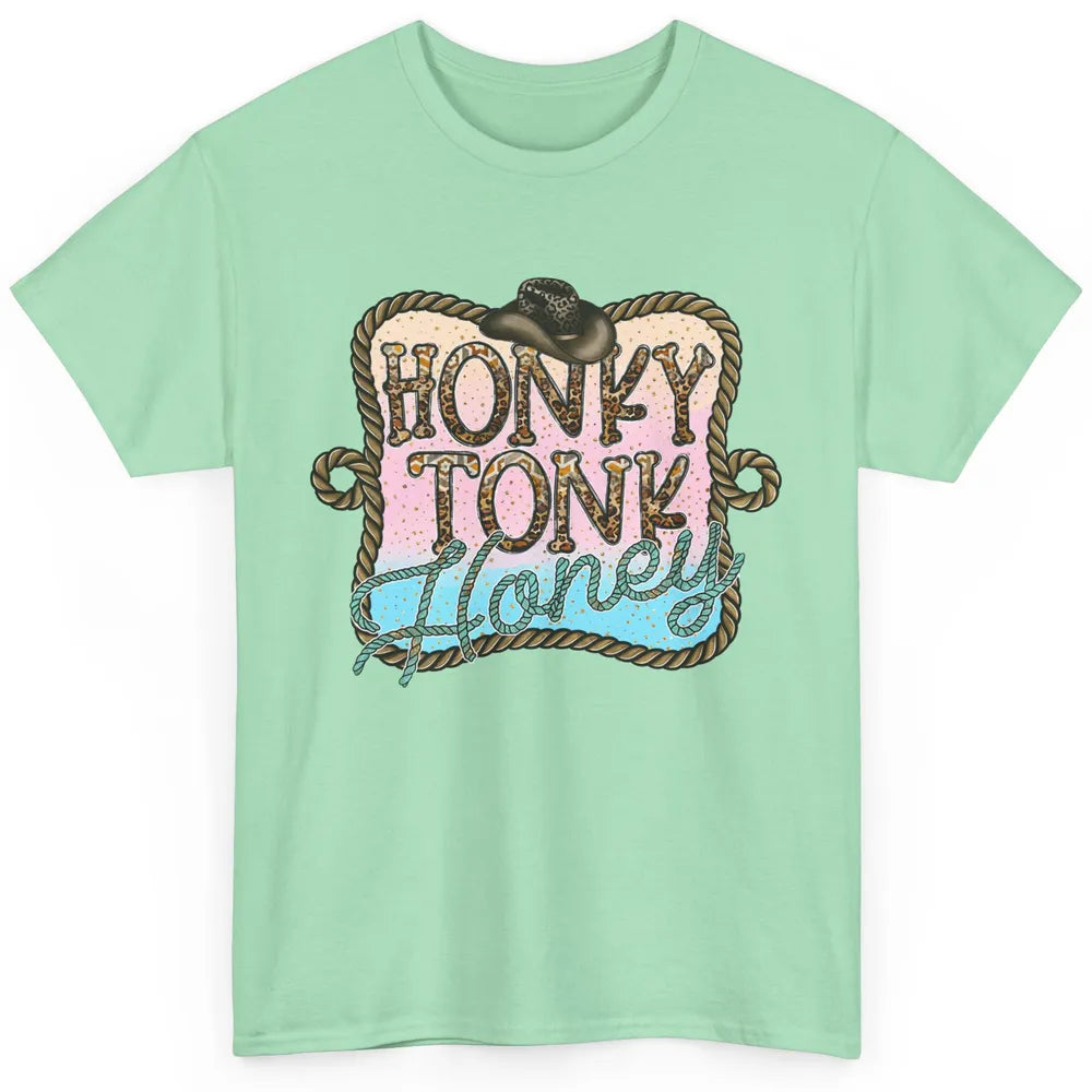 Cowboy Hat Rope Honky Tonk Honey Leopard Western Country Classic Unisex T-Shirt